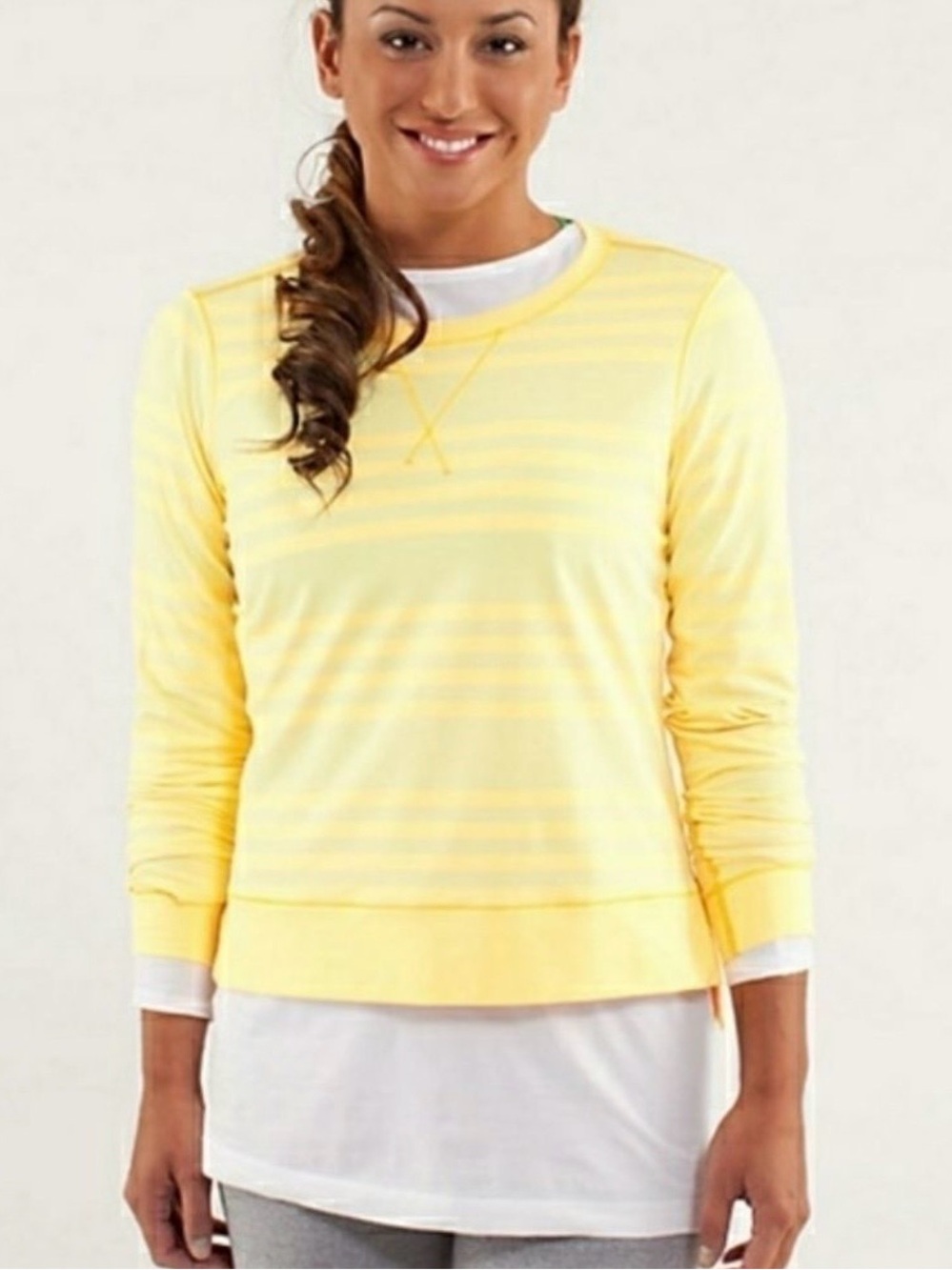 Lululemon Warm Up Crew Activewear Mellow Yellow/Green Size 4